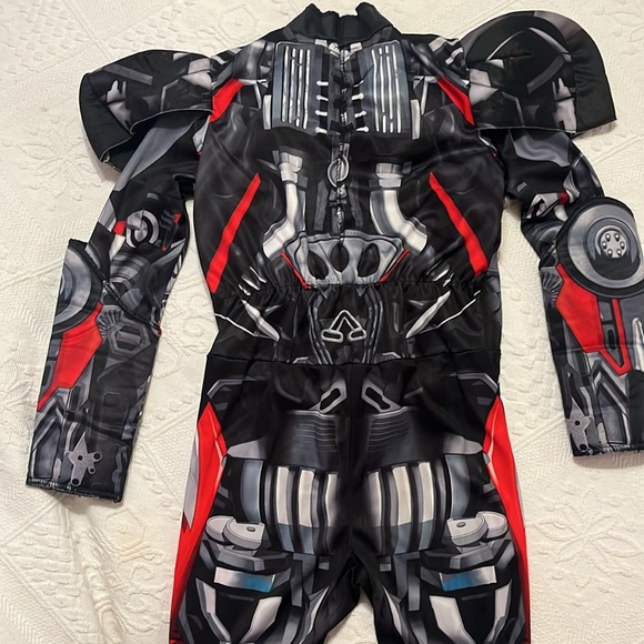 Transformers Autobot Hot Rod Muscle Costume Jumpsuit Kids Halloween Red Black - Picture 4 of 7